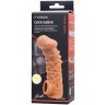 Телесная закрытая насадка с шершавой головкой Cock Sleeve 007 Size L - 17,6 см.