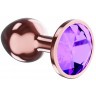 Пробка цвета розового золота с фиолетовым кристаллом Diamond Amethyst Shine L - 8,3 см.