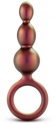 Массажер для анальной стимуляции цвета бронзы Matrix Beaded Loop Plug - 13,3 см.