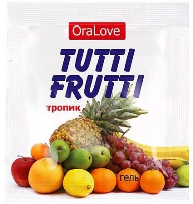 Саше гель-смазки Tutti-frutti со вкусом тропических фруктов - 4 гр.