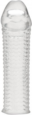Текстурированная насадка на пенис Clear Textured Penis Enhancing Sleeve Extension - 16,5 см.